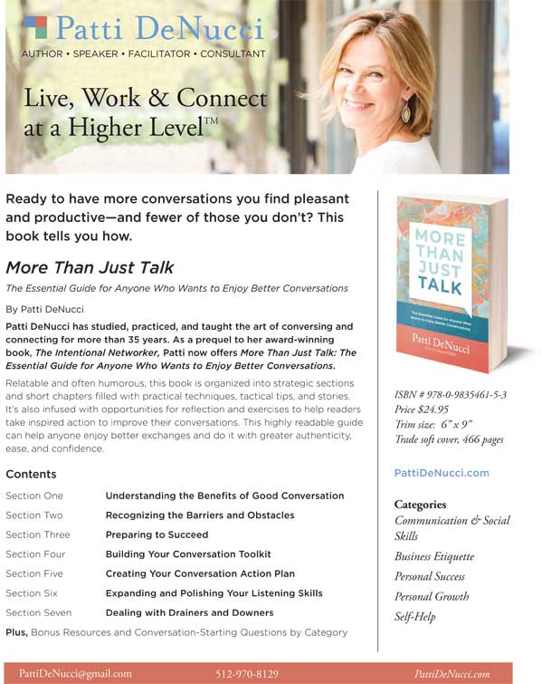 More Than Just Talk Author Sell Sheet image